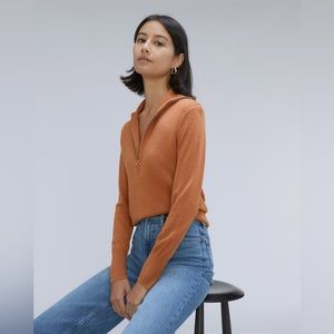 Everlane Luxe Merino Half zip sweater. Size M